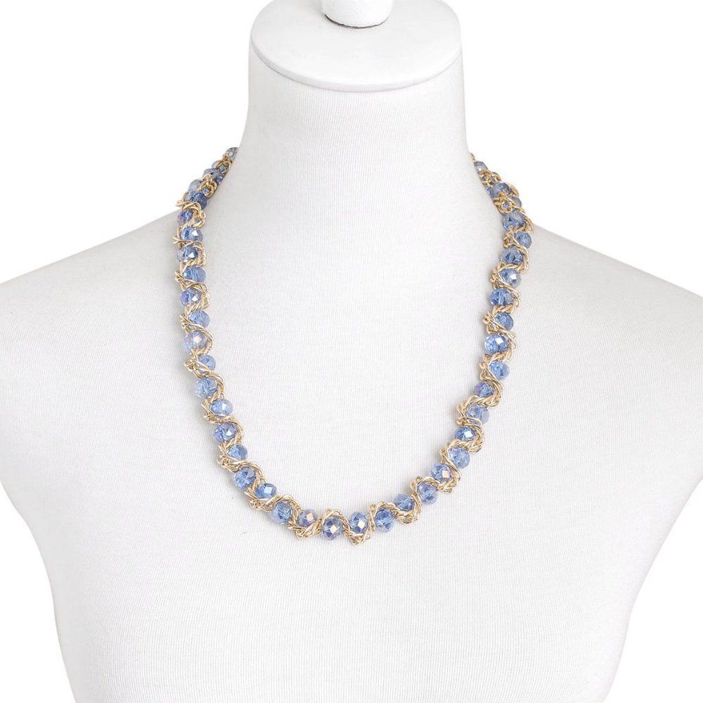 Necklace in Goldtone (24 in) Blue